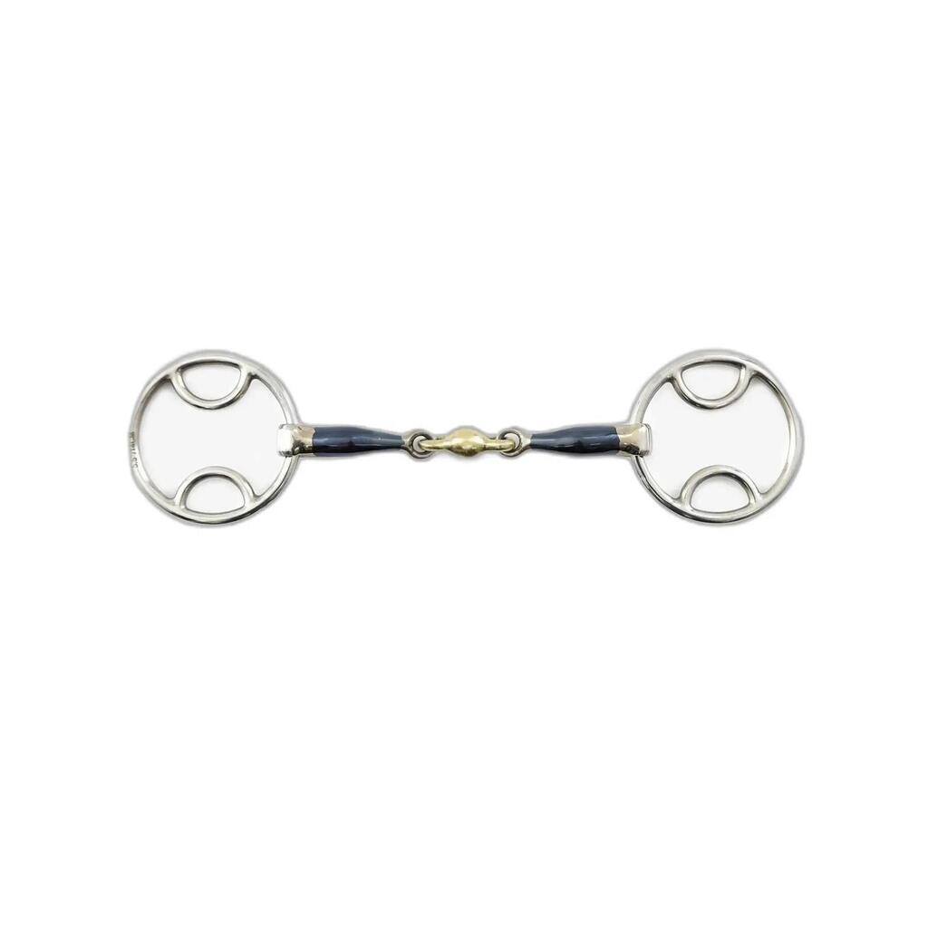 3 effects double break bit in soft iron with alloy rhombus Premier Equine