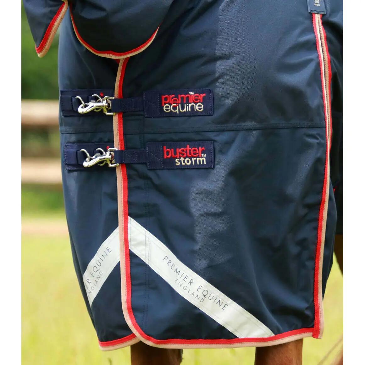 Waterdichte paardendeken met halsbedekking  Premier Equine Buster Storm 200 g 3/6