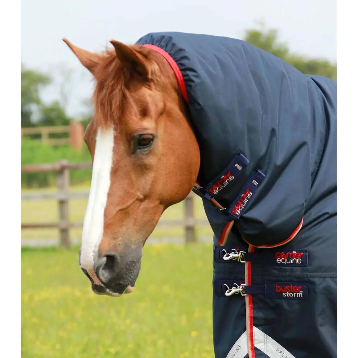 Coperta impermeabile per cavalli con copricollo  Premier Equine Buster Storm 200 2/6
