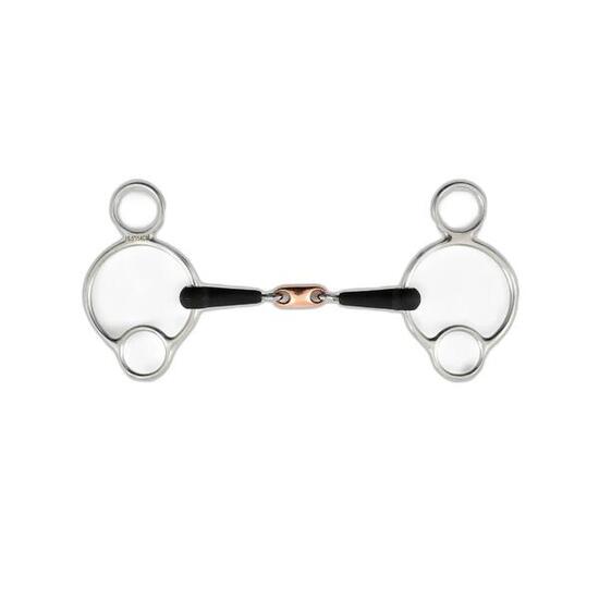 Mors 3 anneaux double brisures pour cheval caoutchouc Premier Equine