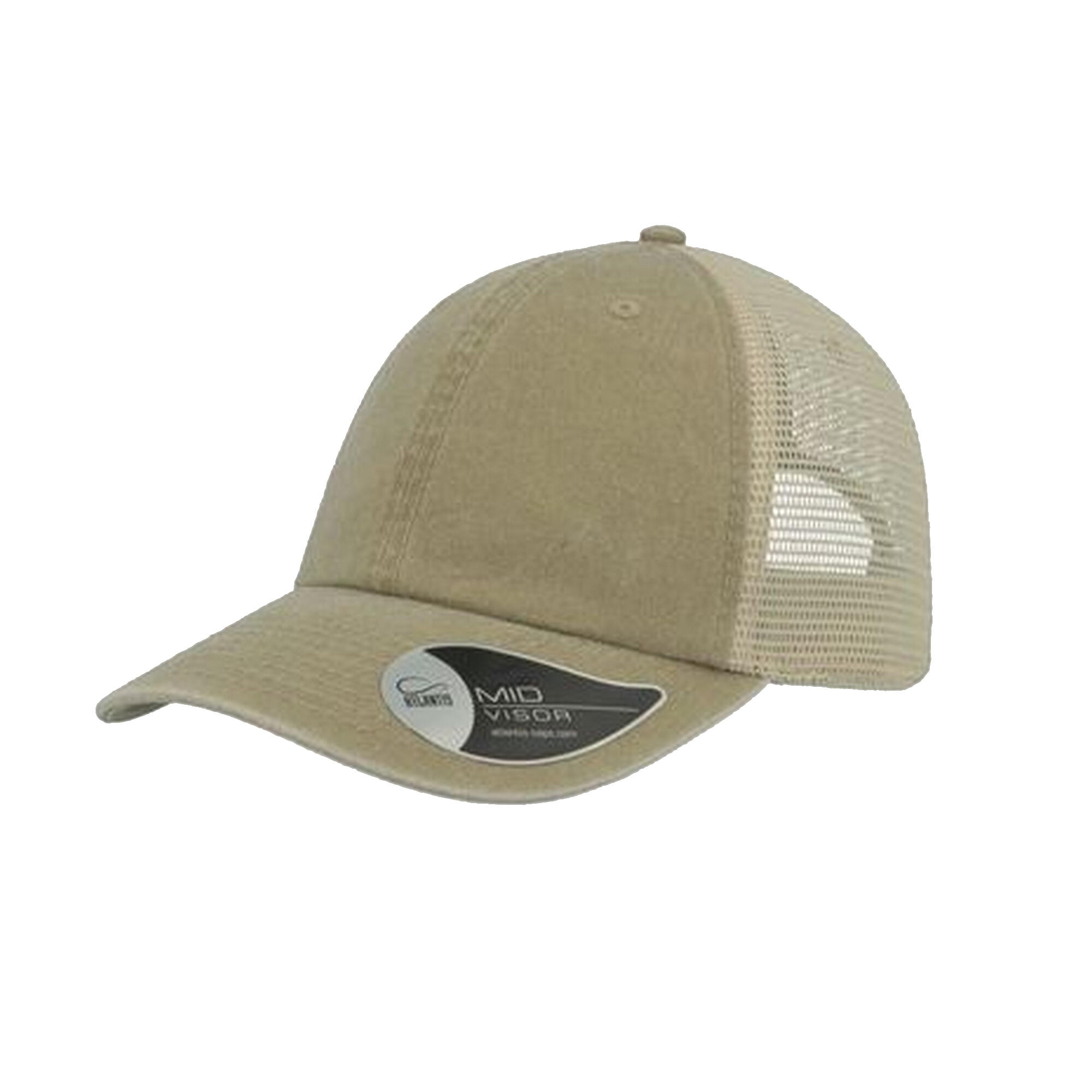 Unisex Case Pigment Dyed 6 Panel Trucker Cap (Khaki) 1/4