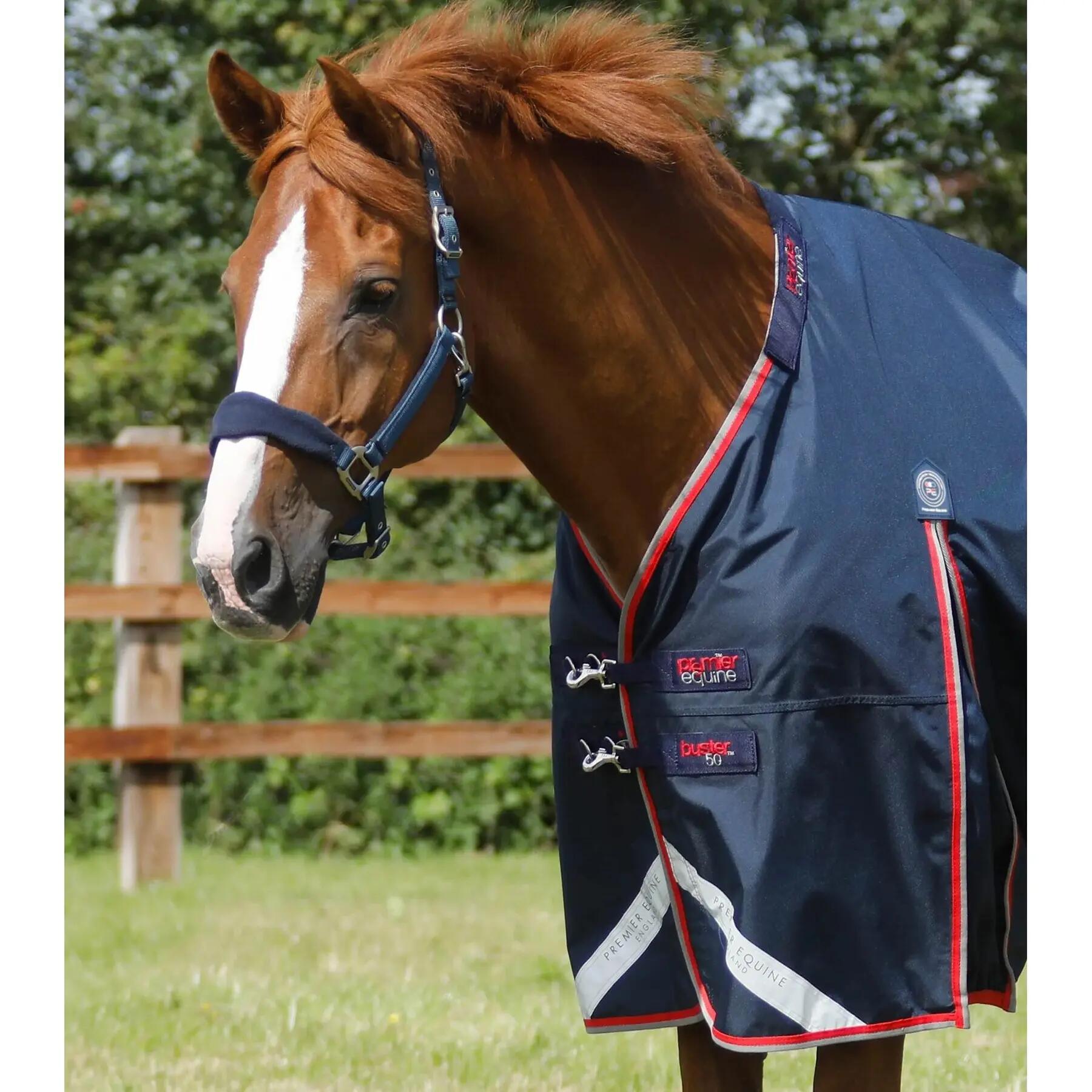 Waterproof outdoor horse blanket with neck cover Premier Equine Buster 50 g 2/5