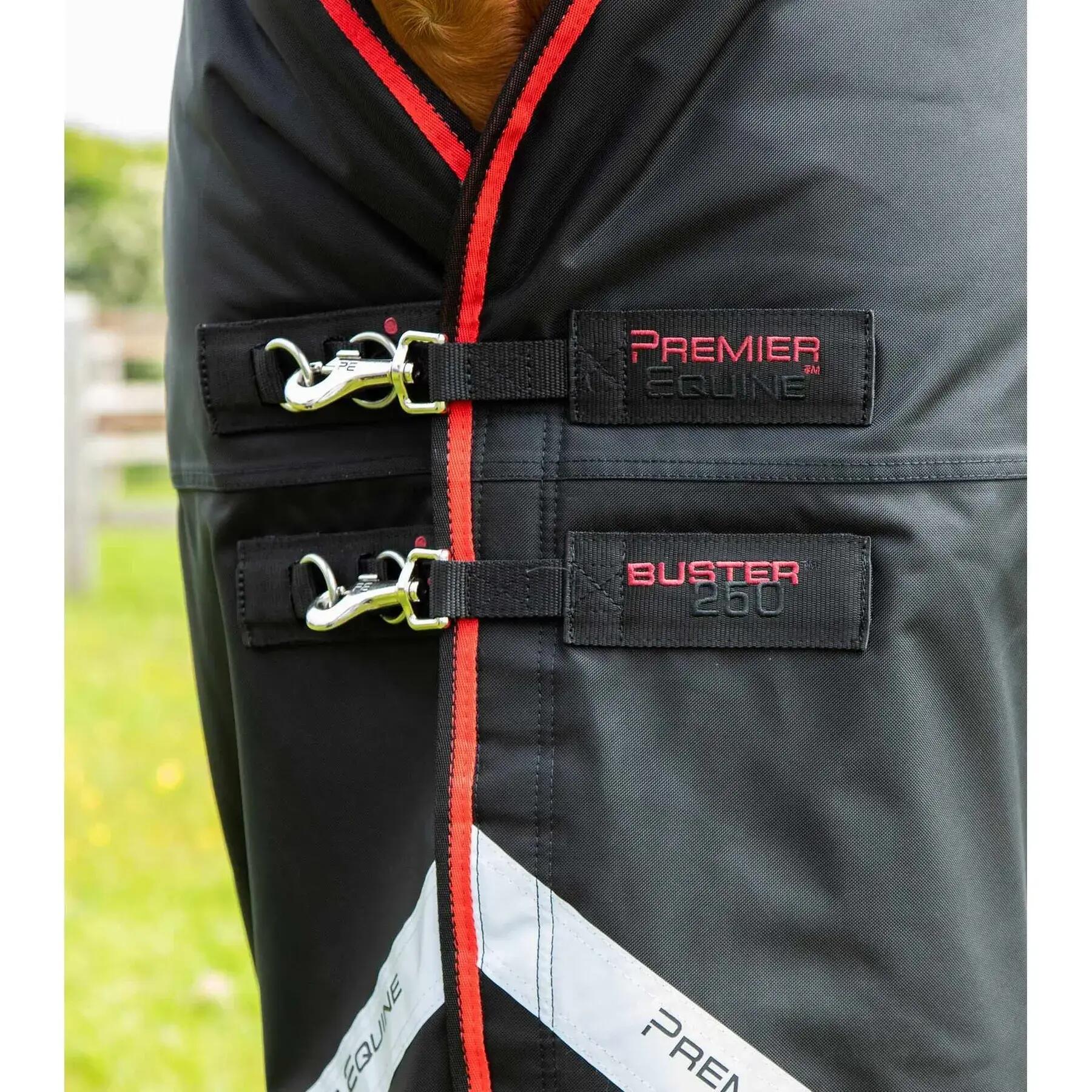 Waterdichte paardendeken met halsbedekking Premier Equine Buster 250 g 4/5