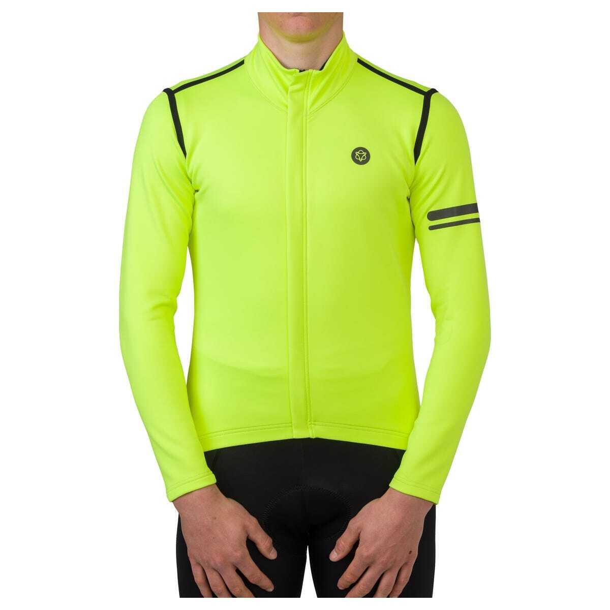 Uomo ciclismo maglia manica lunga impermeabile performance giallo 2/7