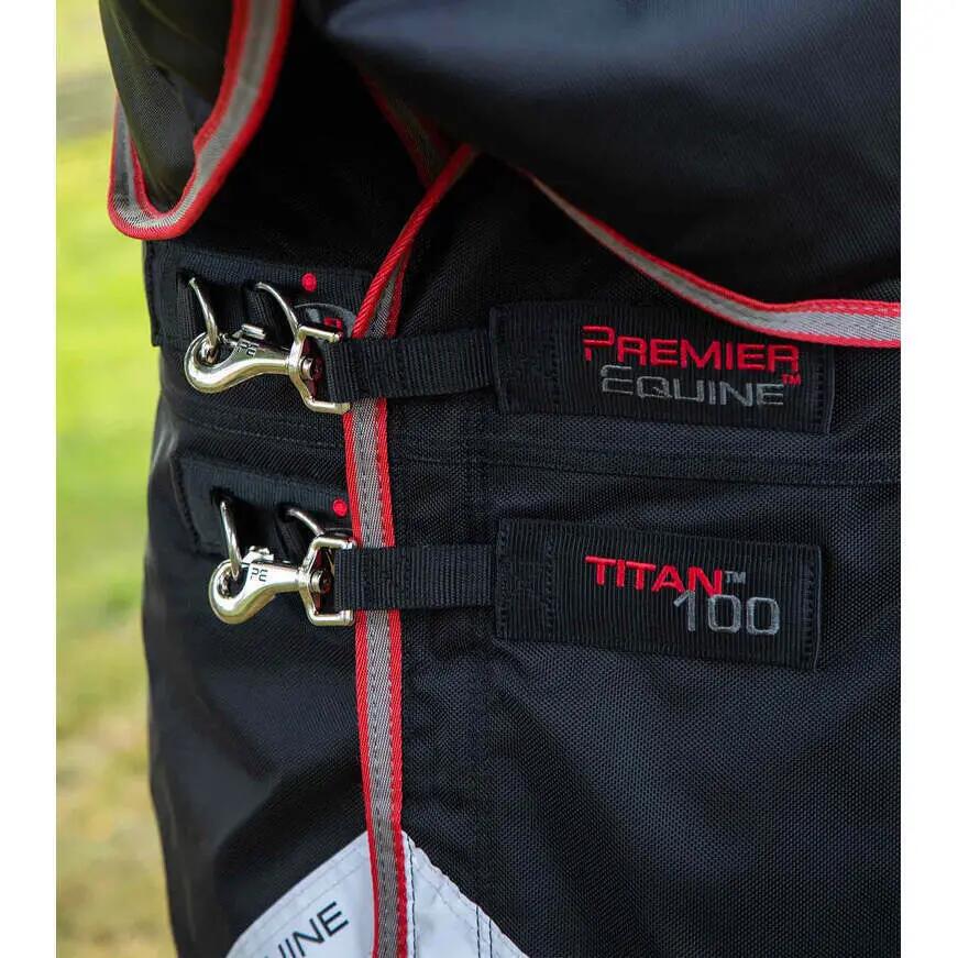 Couverture d'extérieur pour cheval avec couvre cou Premier Equine Titan 100 g 5/6