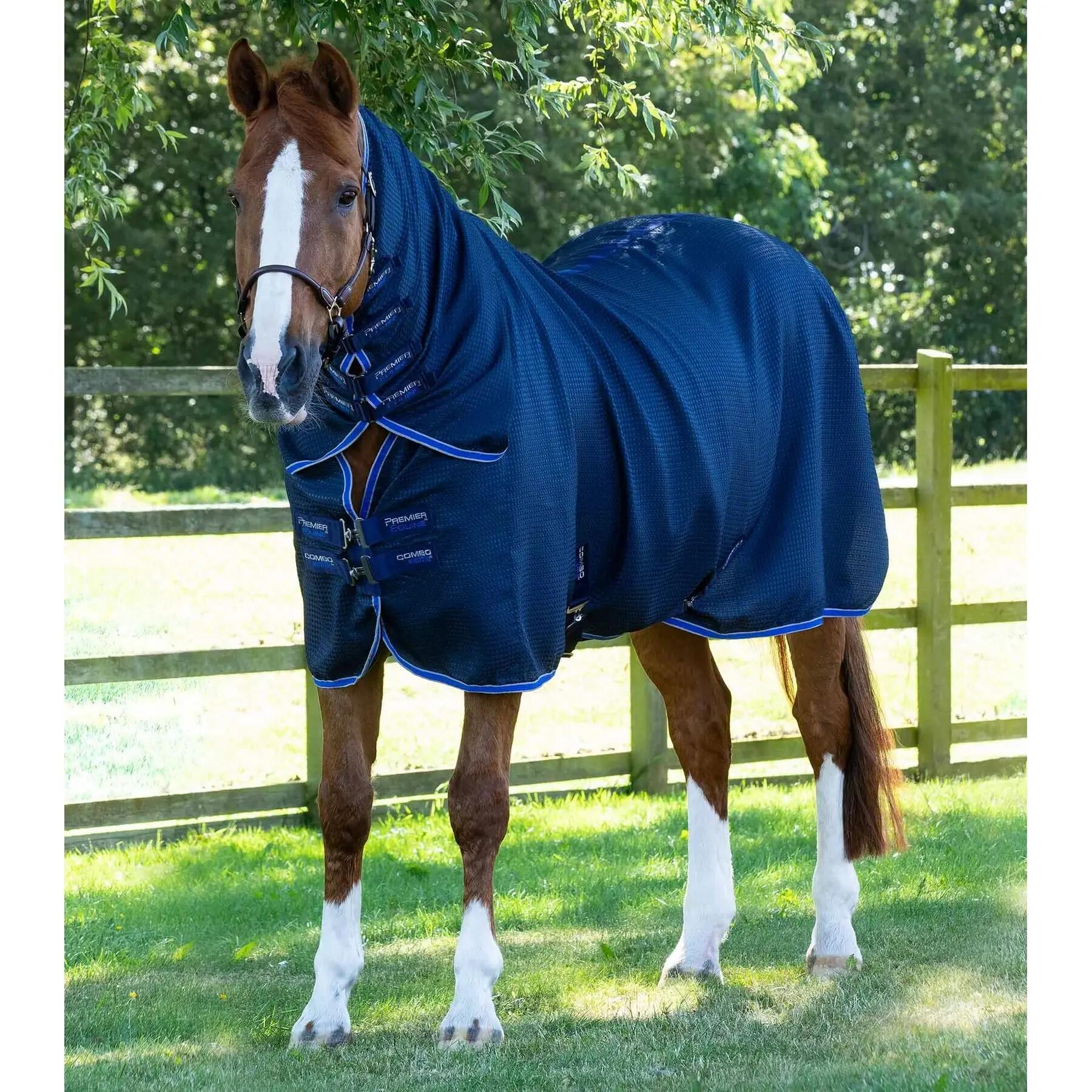 Coperta asciugante per cavalli con copricollo Premier Equine 1/4