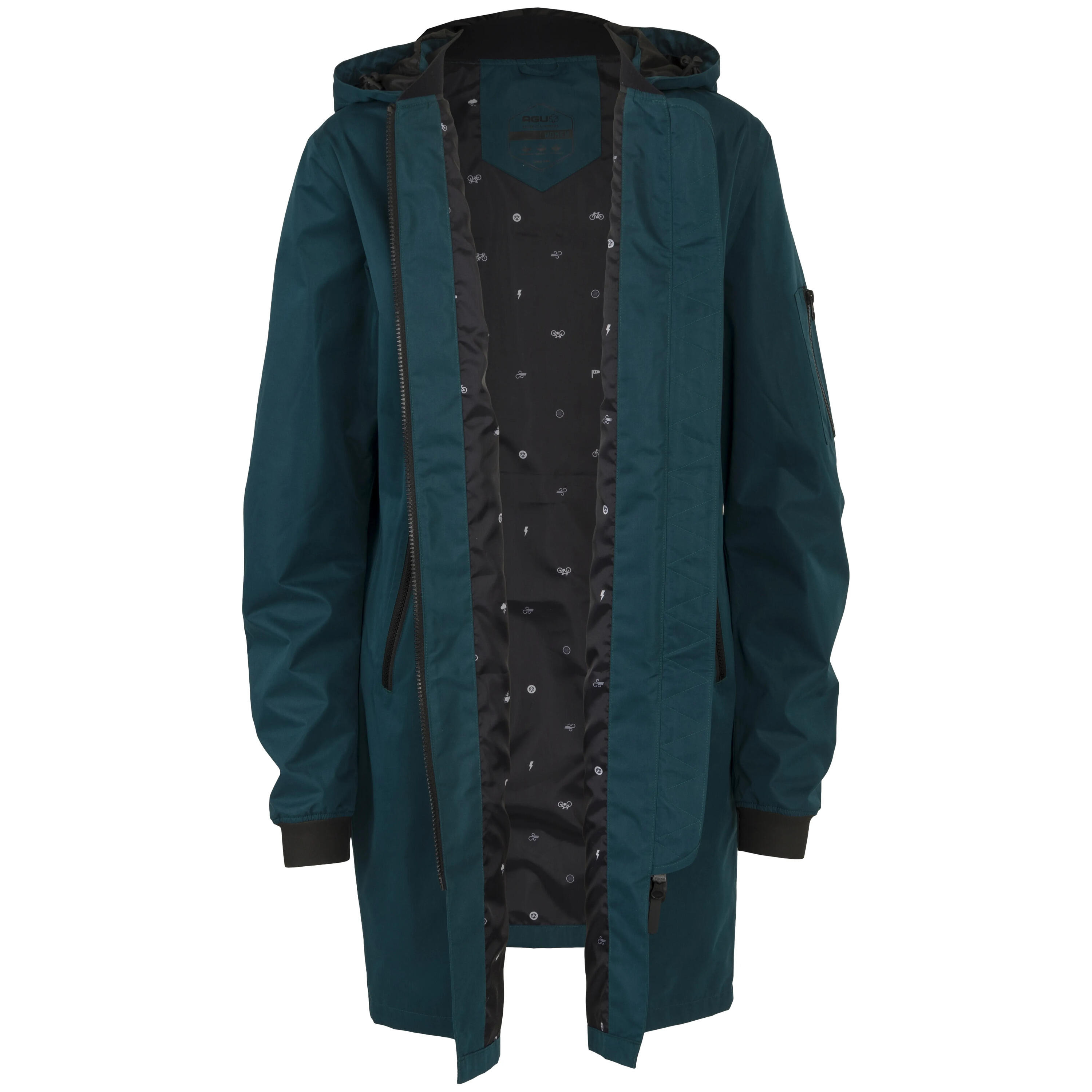 Regenjas fietsen dames Long Bomber waterdicht, winddicht donkergroen 2/7