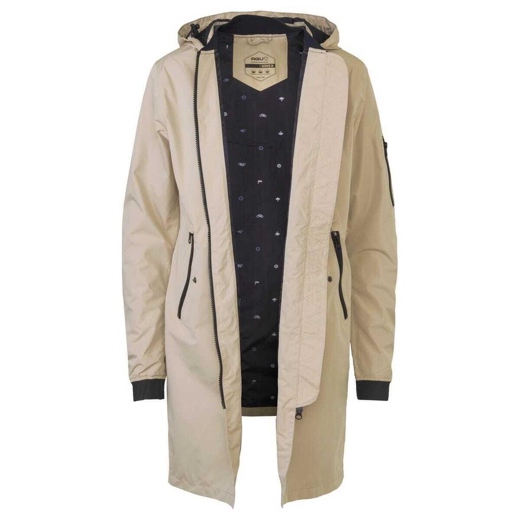 Long Bomber Rain Jacket Women Cement