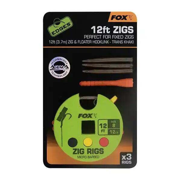 FOX Edges Zig Ready Rigs Size 8 12lb 13ft 3pcs 2/3