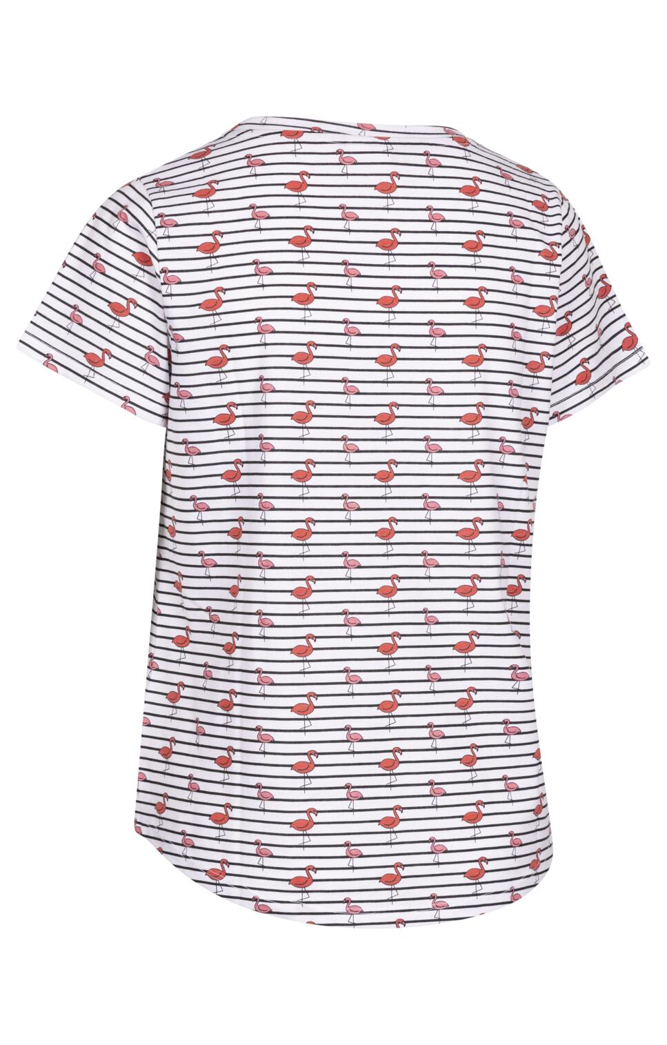 Trespass Cara- Dames Casual Top Witte Flamingo Streep 2/2