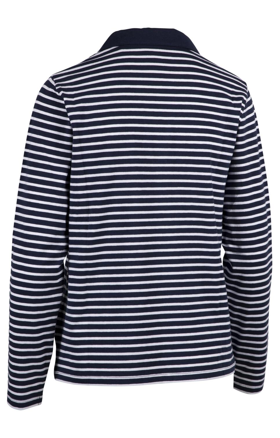 2058 Damen Casual-Top, gestreift, offener V-Ausschnitt, lange Ärmel 2/2