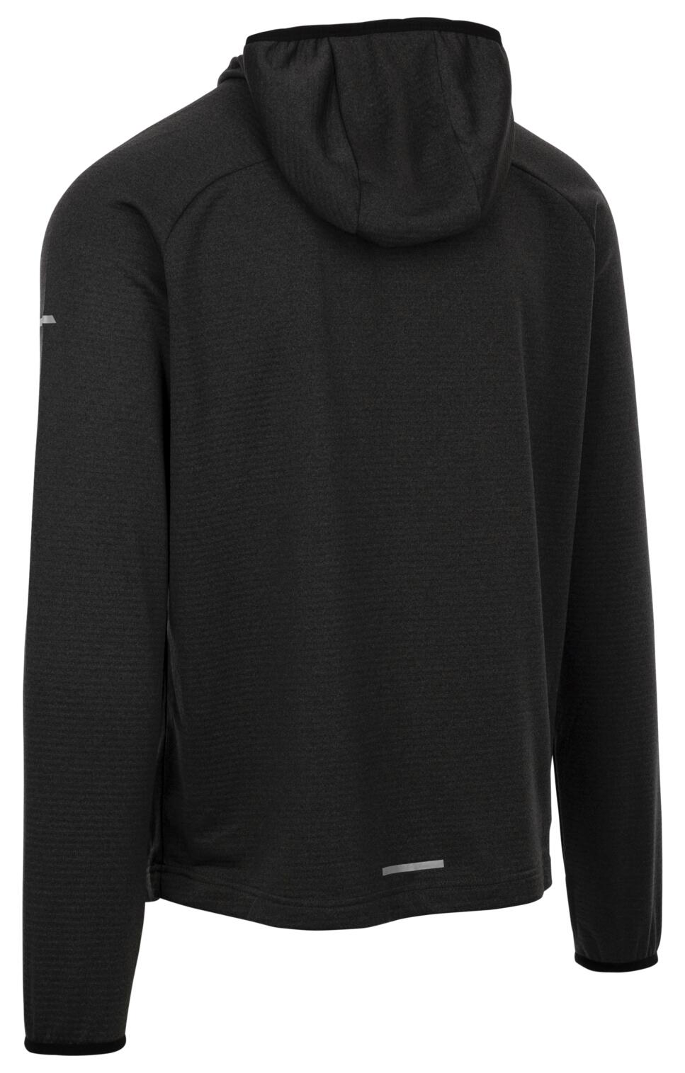 Trespass Montgo Herren Hoodie 1/4 Zip Schwarz 2/2