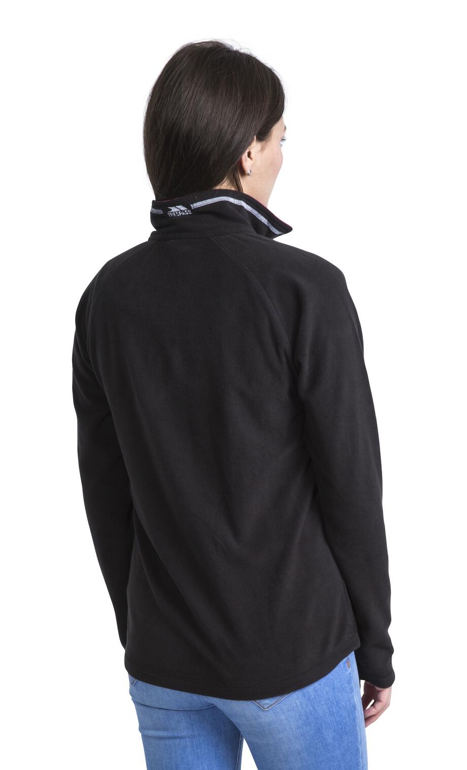 Trespass Skylar Pile Donna Mezza Zip Nero 2/2