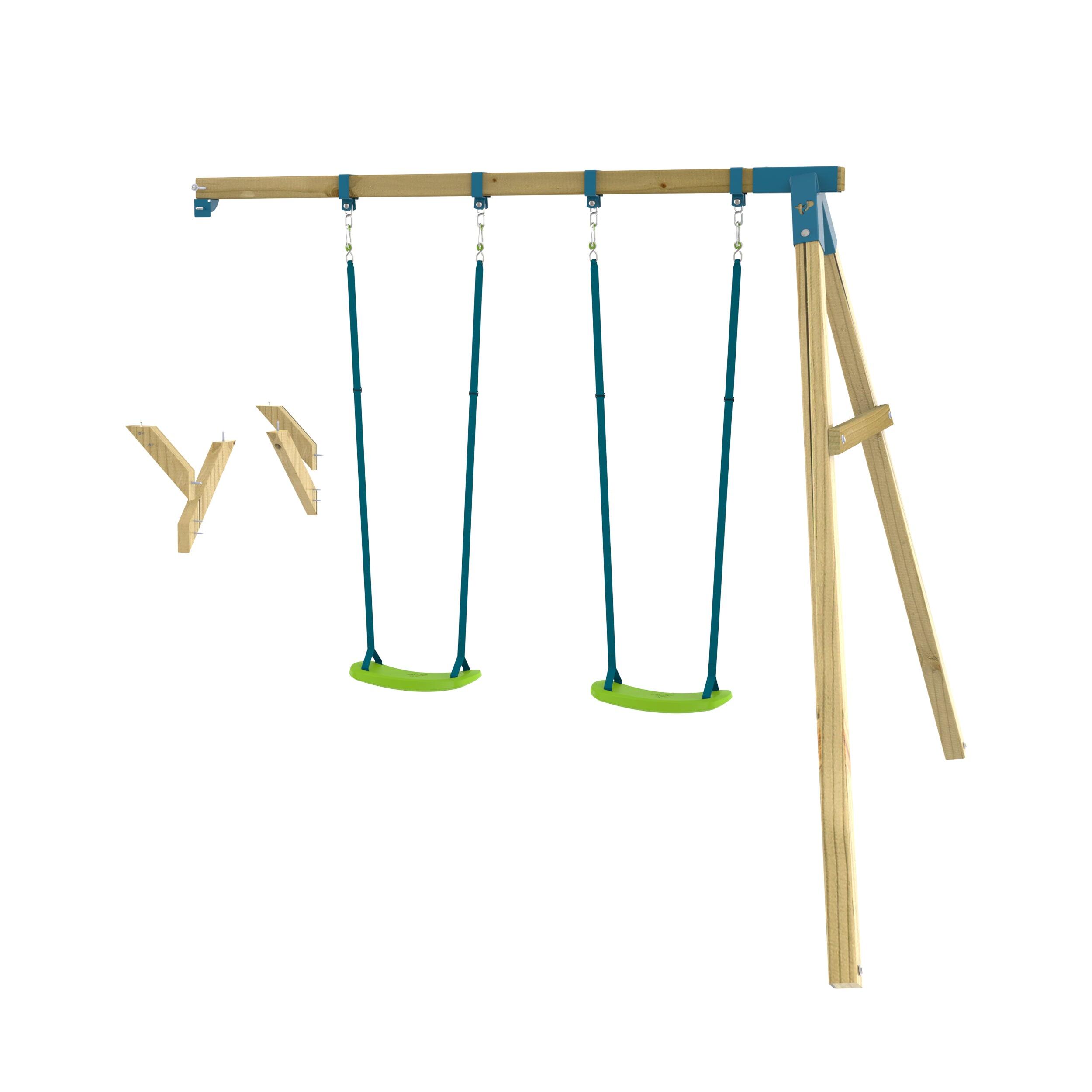 Bras de portique balançoire double avec sièges SKYWOOD bois FSC® 1/5