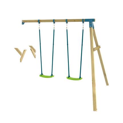 Bras de portique balançoire double avec sièges SKYWOOD bois FSC®