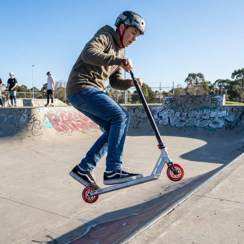 Trottinette freestyle custom TRIAD Park Raw/Red 4.7"x20.5" 4/5