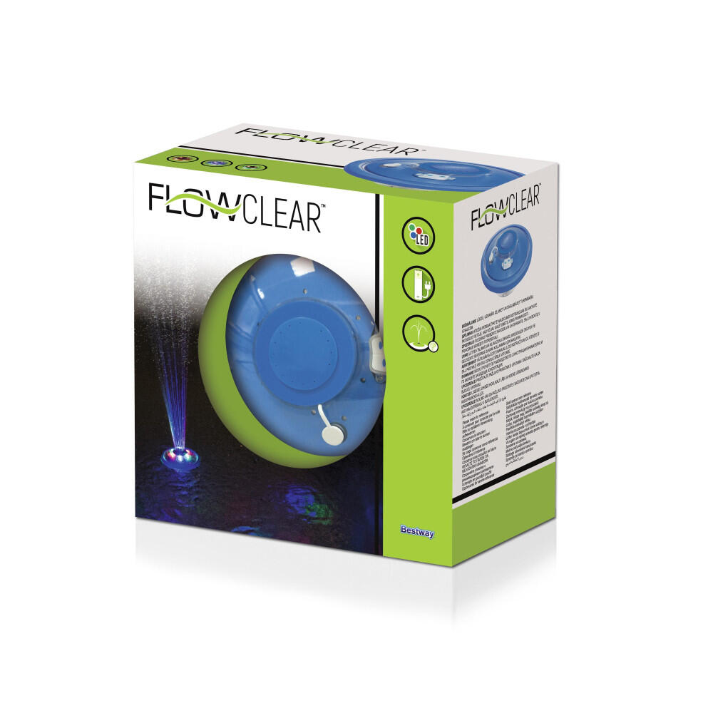 Luz Fuente Flotante LED Bestway Flowclear Piscina/Spa, 3 Modos, Apagado Auto. 7/7
