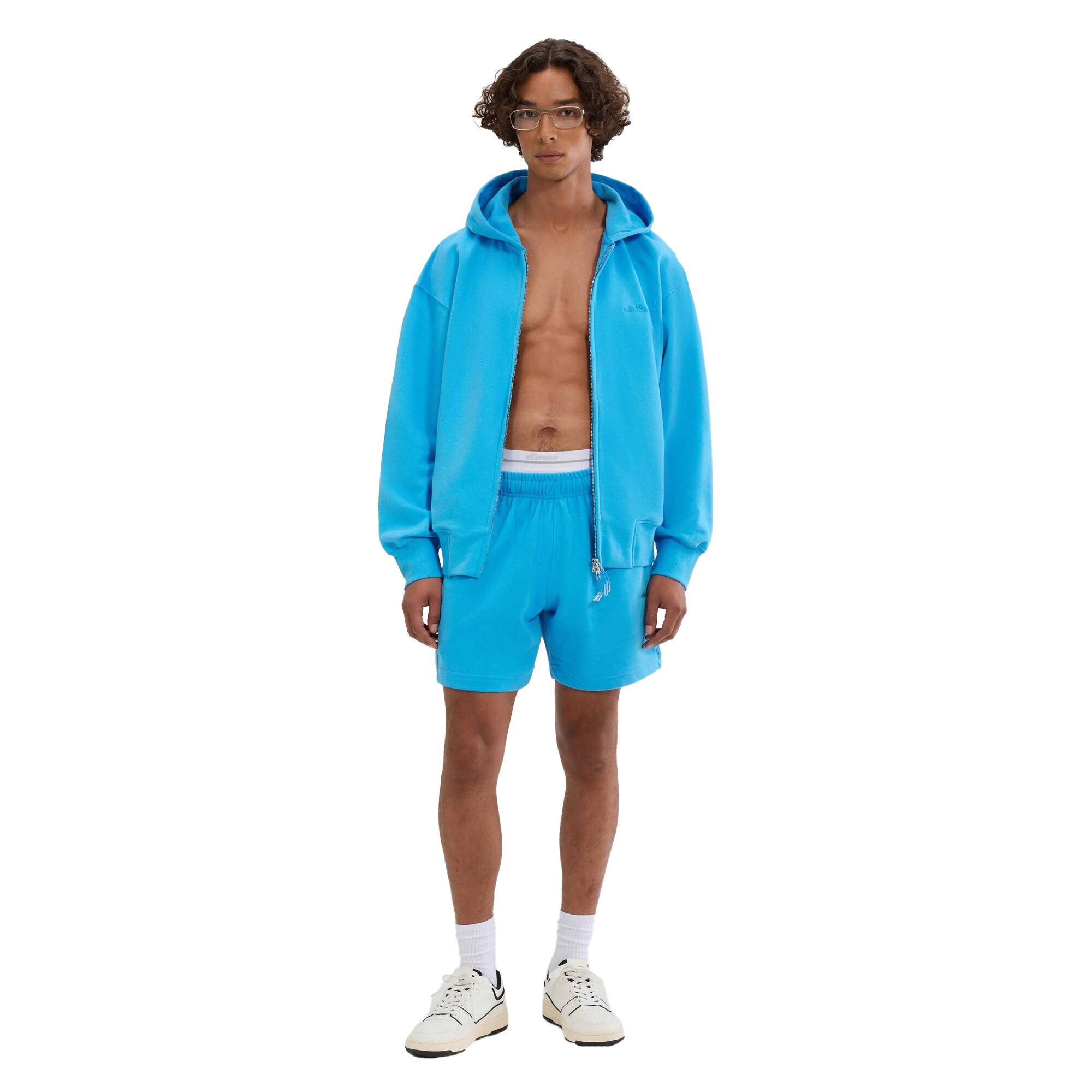 Felpa Con Cappuccio E Zip Intera Uomo Ellesse Kalvini Blu 2/2
