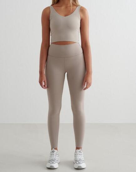 Femme Leggings Grande Évacuation de l'humidité Résistant au Squat Beige Foncé