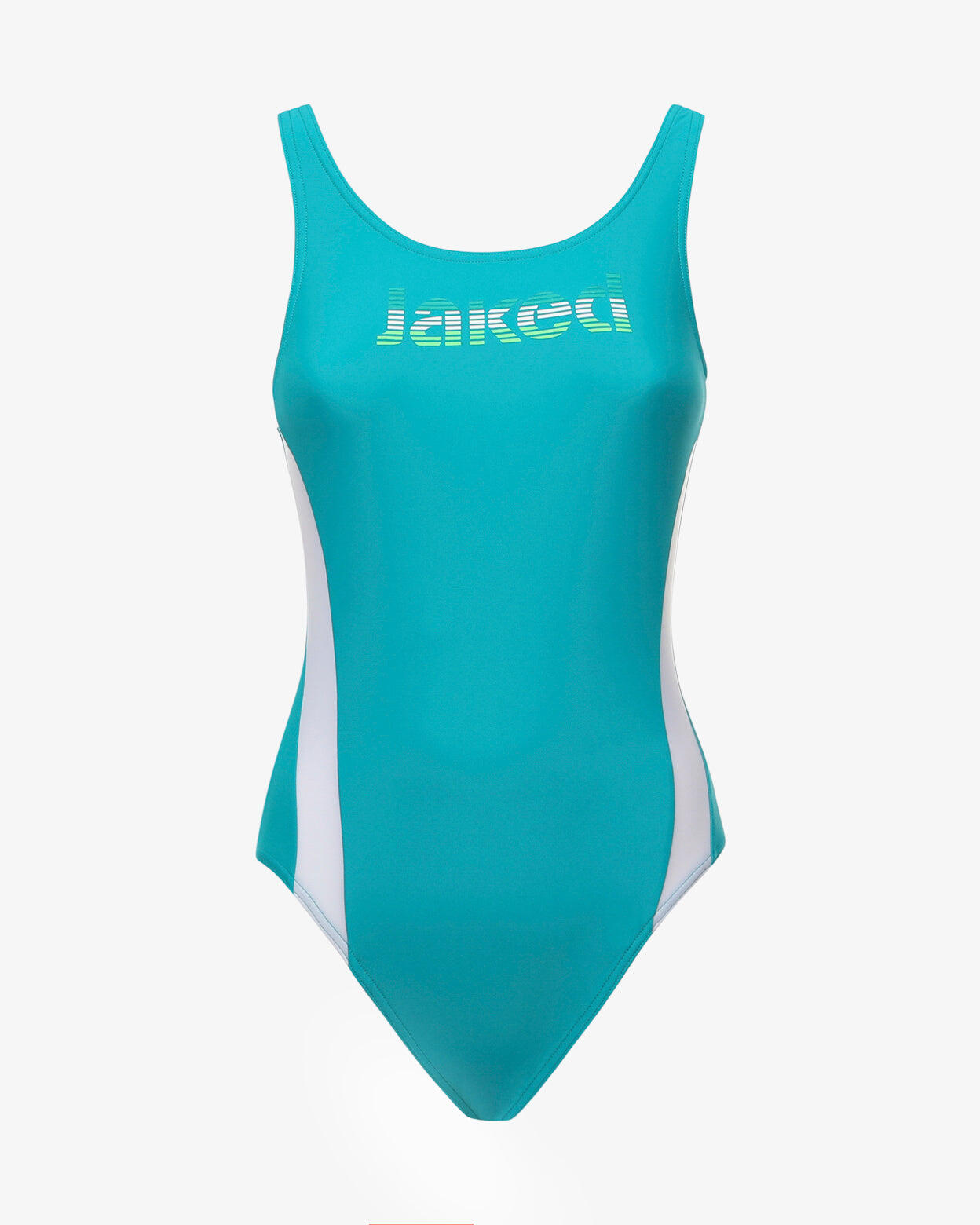 Maiô feminino para natação em material sintético. 3/5