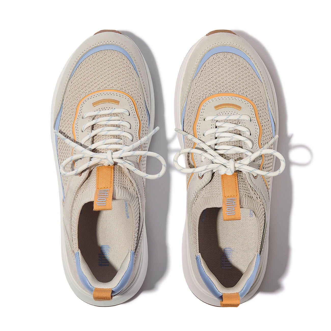 Baskets femme FitFlop F-Mode Suede/Knit Flatform Slip-On Laced 5/7