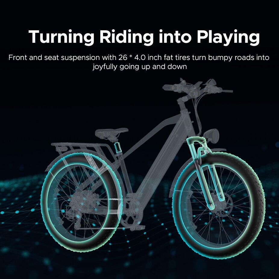 Bicicleta Elétrica ENGWE E26 ST 48V16AH 26" Pneus Largos para Todos os Terrenos 6/7