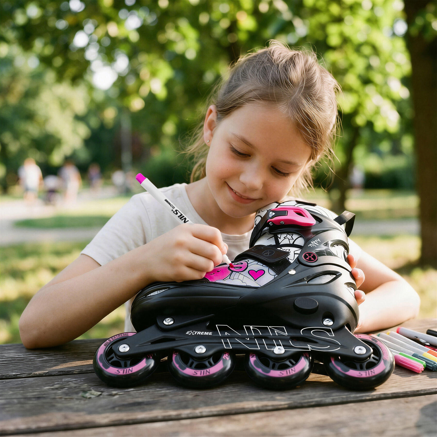 Kinder skates 4-in-1 NILS Extreme NH10907 TINTY, verstelbaar 39–42, met markers 3/7