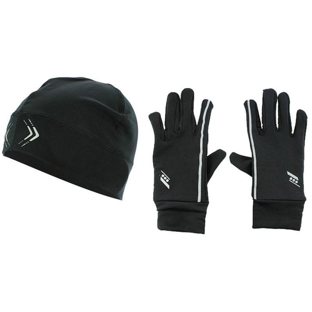 Unisex Adult Hat And Gloves Set (Black)