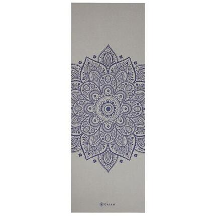 Tapis De Yoga Motif/style Fleur Cadran Solaire SUSTAINED (Bleu Marine / Gris)