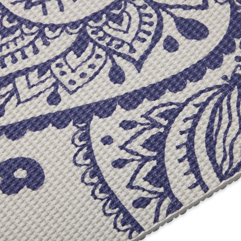 Tapis De Yoga Motif/style Fleur Cadran Solaire SUSTAINED (Bleu Marine / Gris) 4/4