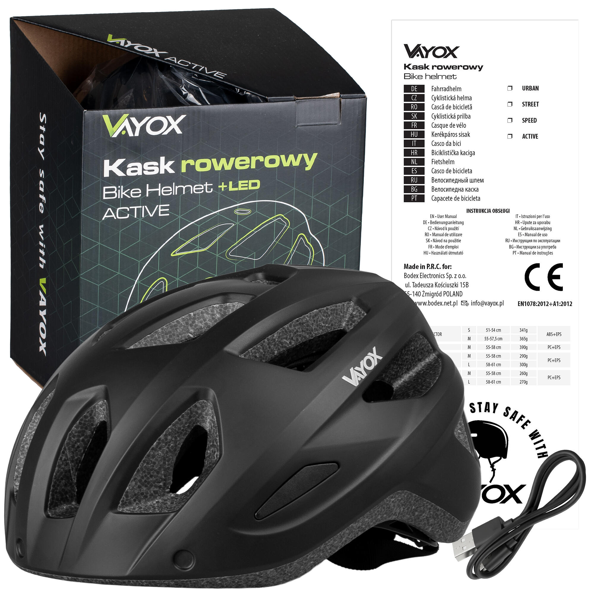 Casco bici Vayox Active VA0424 luce LED 7/7