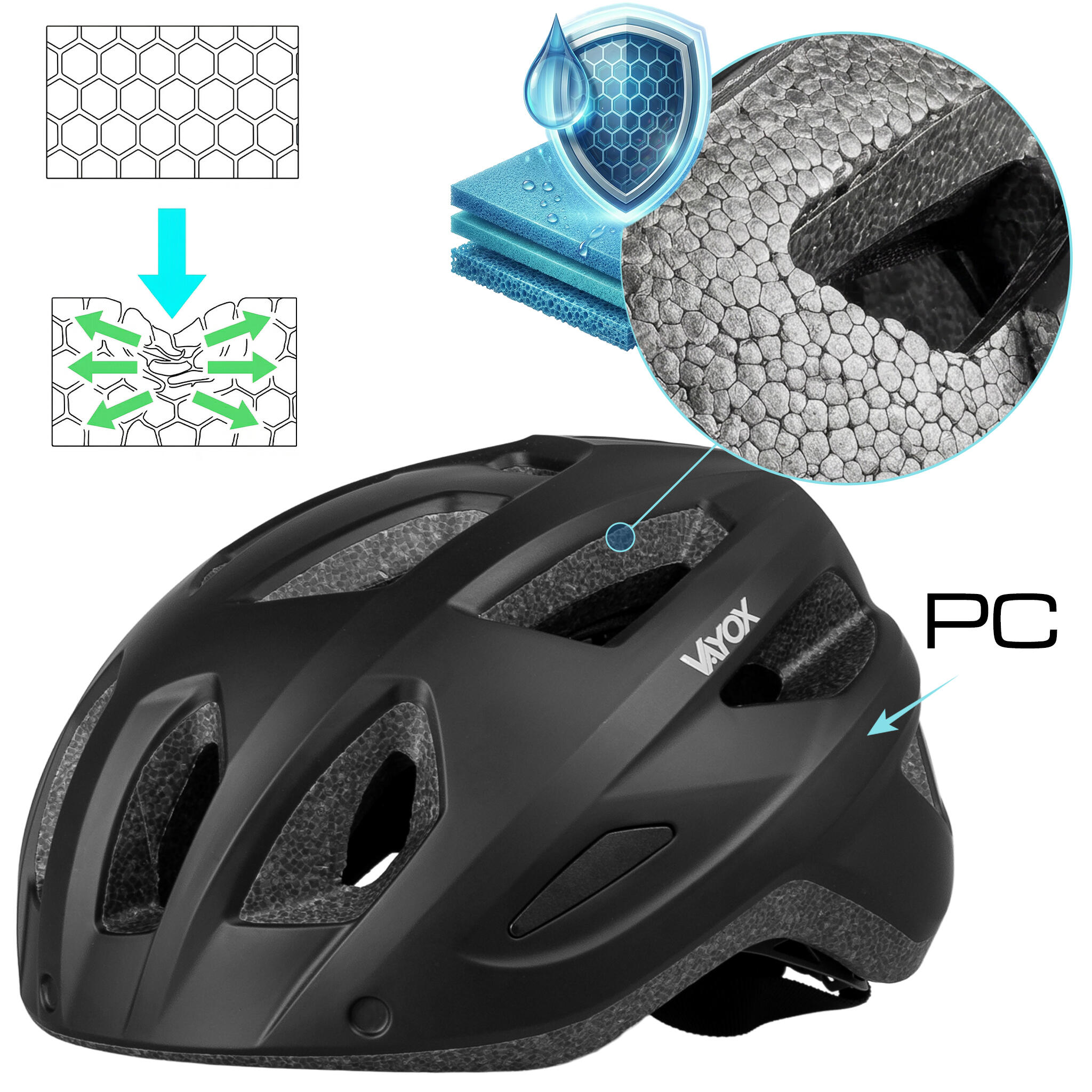 Casco bici Vayox Active VA0424 luce LED 6/7