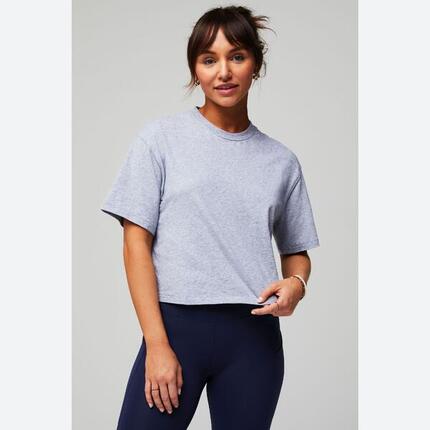 Haut Femme Cotton Boxy Tee Avec Col Rond