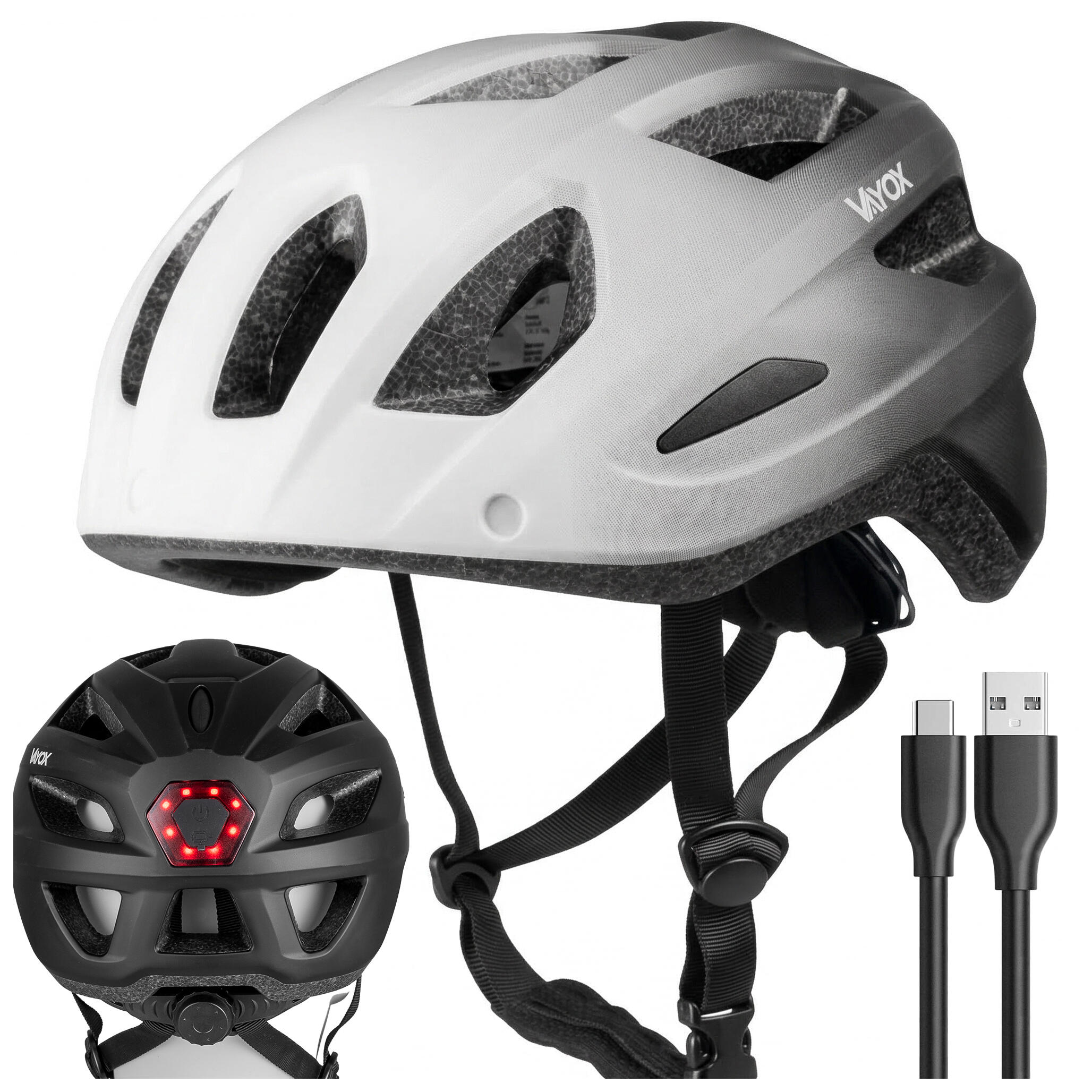 VAYOX Cyklistická helma Vayox Active VA0424 LED světlo