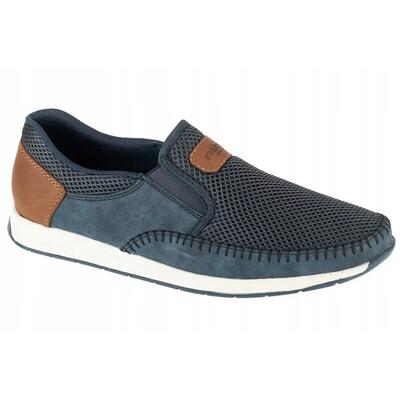 Heren honingraat suède mocassins (marineblauw)