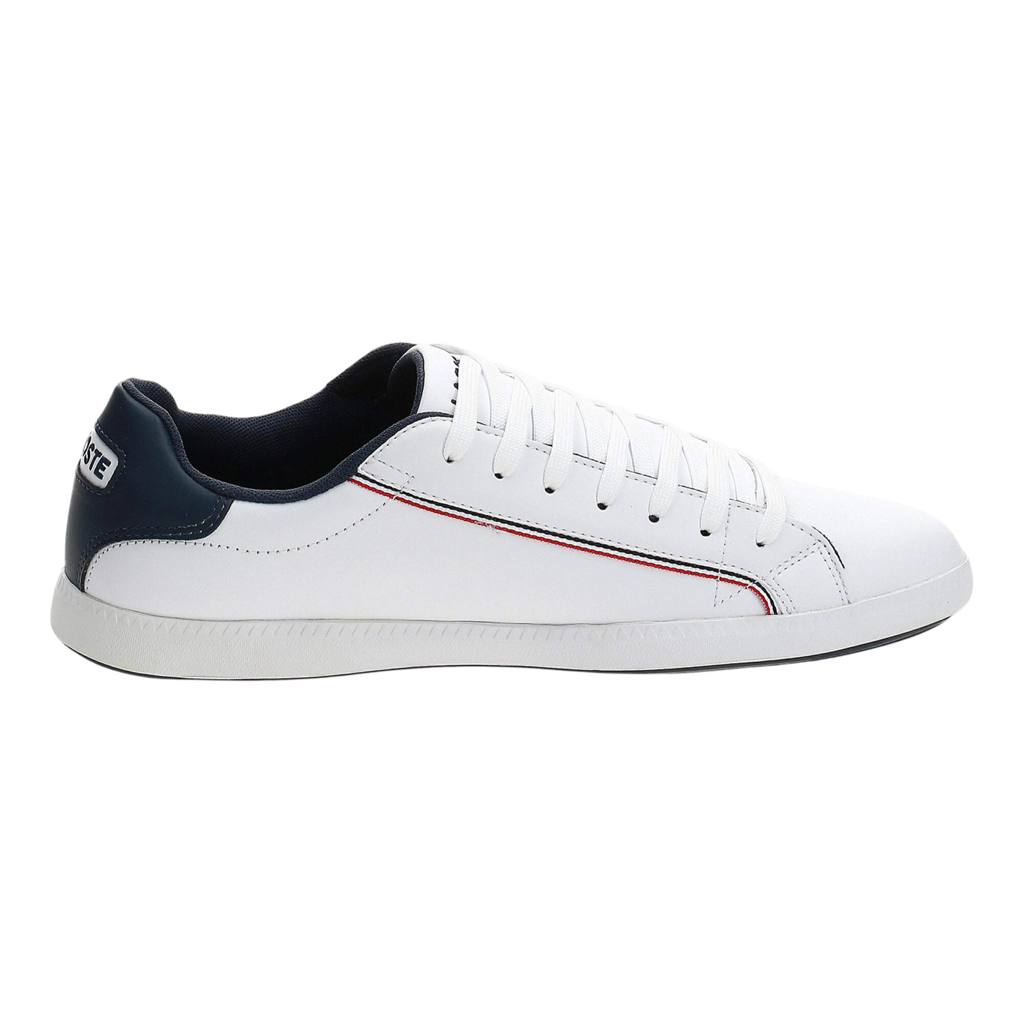 Scarpe Sportive Logo PelleUomo Lacoste Graduate Bianco 3/4