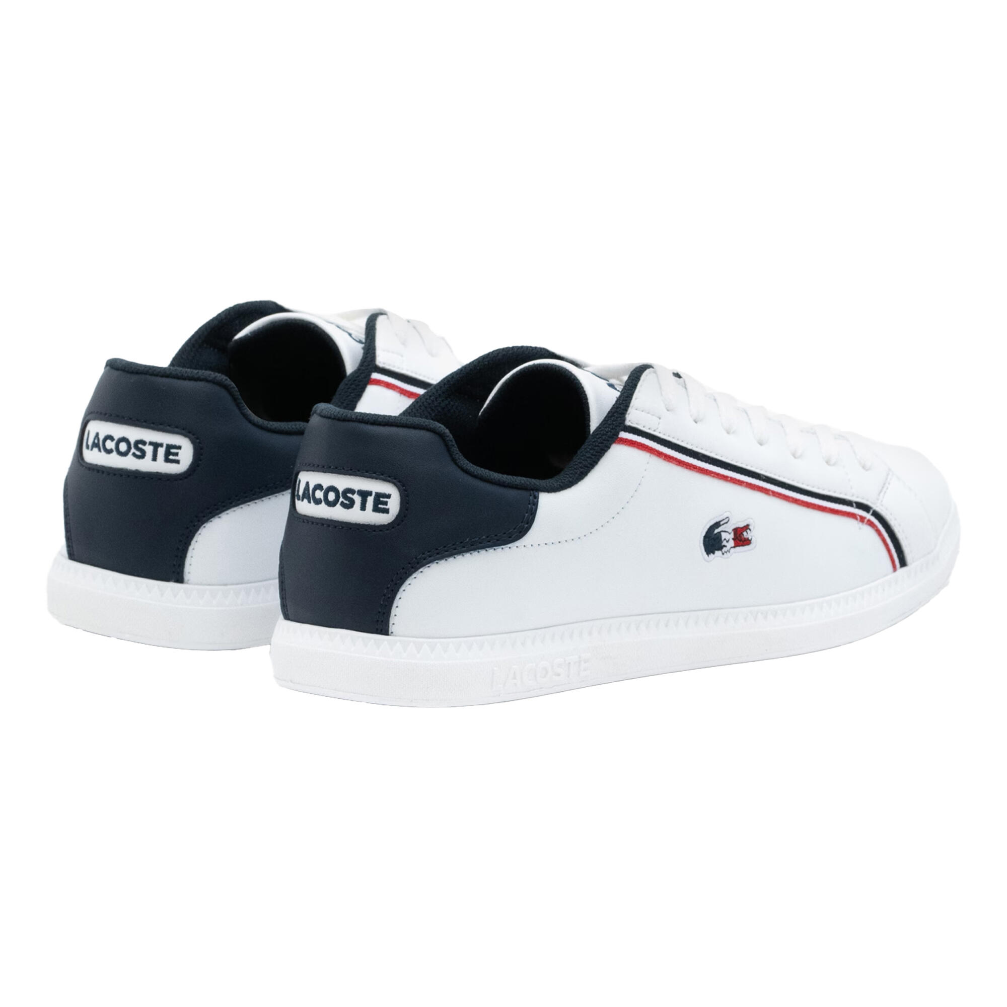 Scarpe Sportive Logo PelleUomo Lacoste Graduate Bianco 2/4