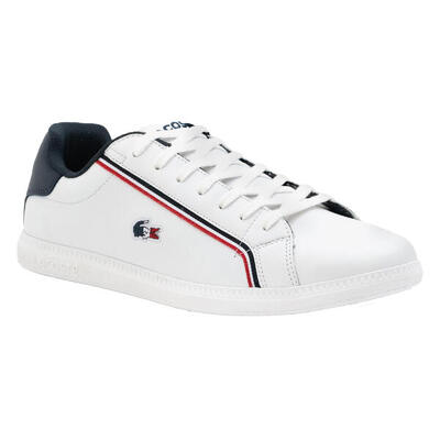 Scarpe Sportive Logo PelleUomo Lacoste Graduate Bianco