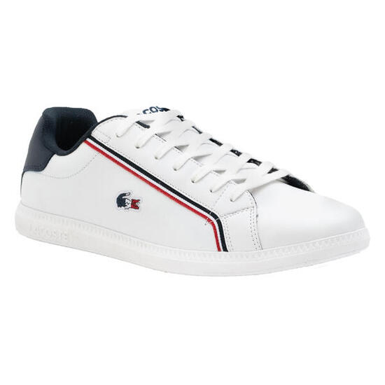 Scarpe Sportive Logo PelleUomo Lacoste Graduate Bianco