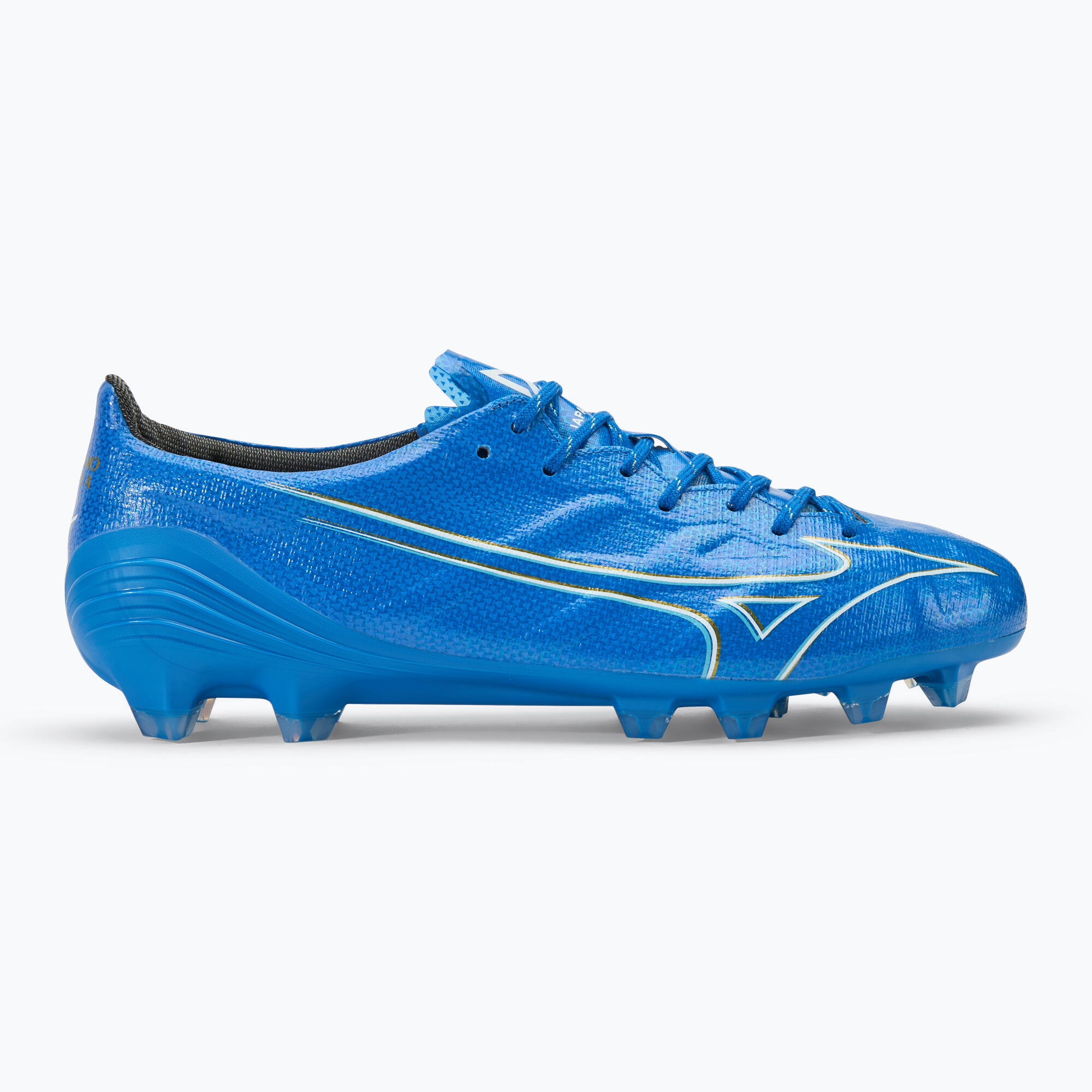 Buty piłkarskie męskie Mizuno α Japan FG white/laser blue/gold 2/7
