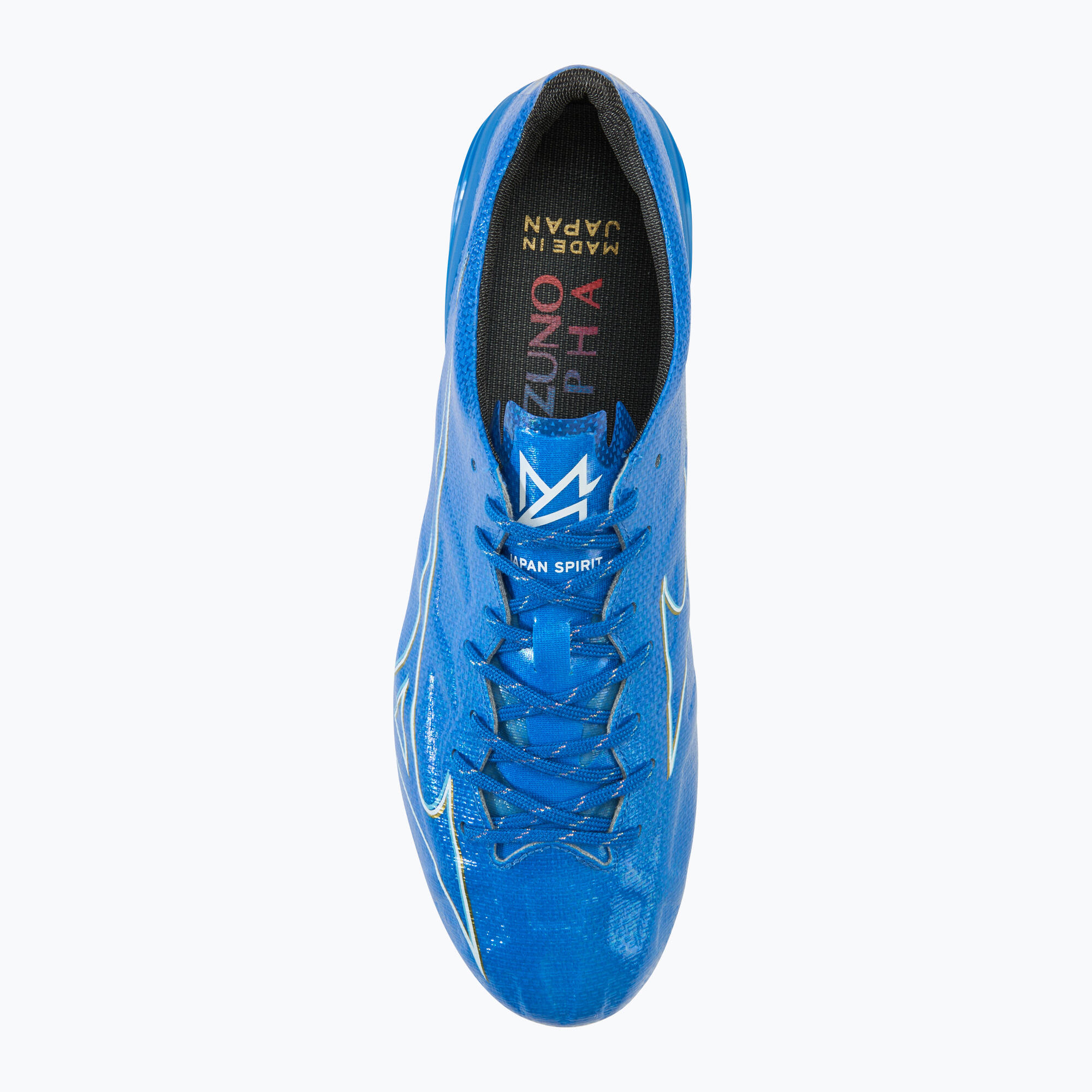 Buty piłkarskie męskie Mizuno α Japan FG white/laser blue/gold 5/7