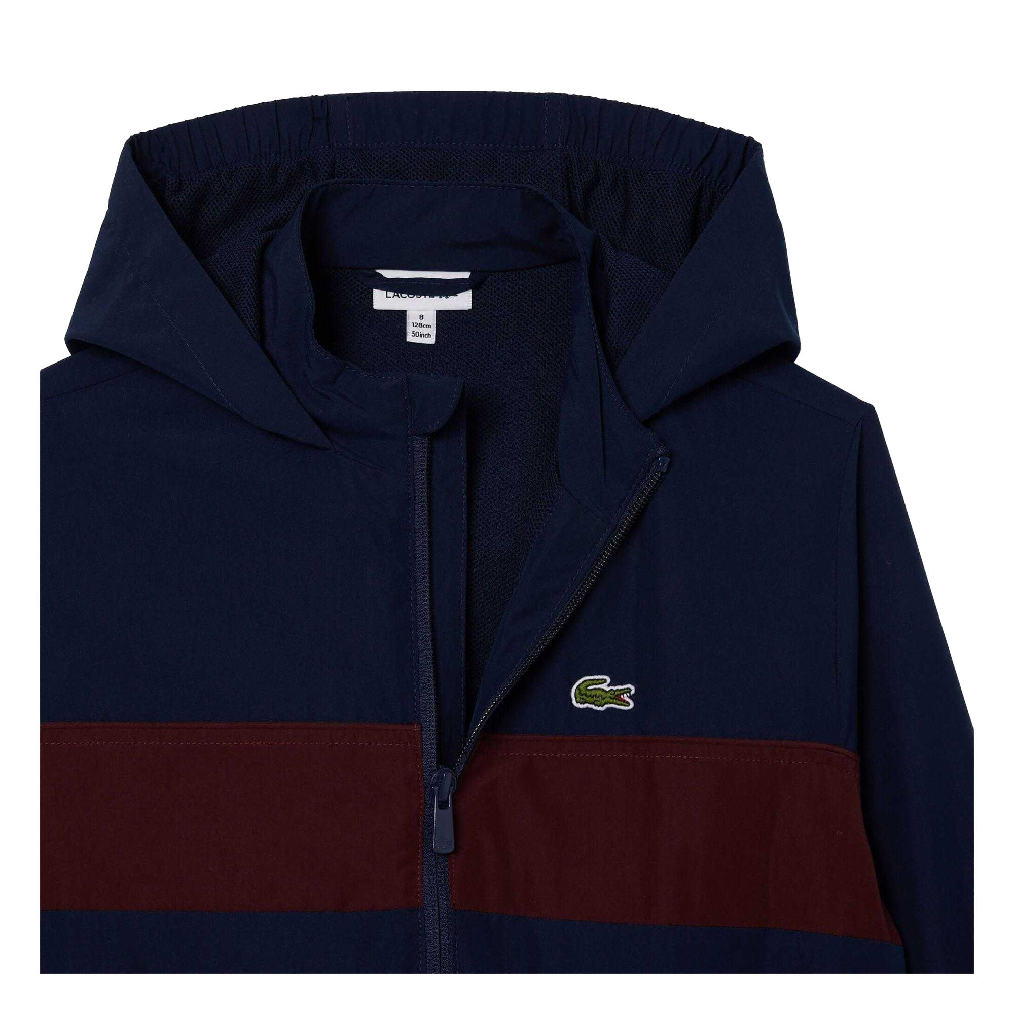 Giacca Con Cappuccio Logo Ricamato Ragazzi Lacoste Blu Navy 3/4
