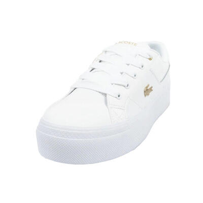 Dames ziane leren platform trainers (wit)