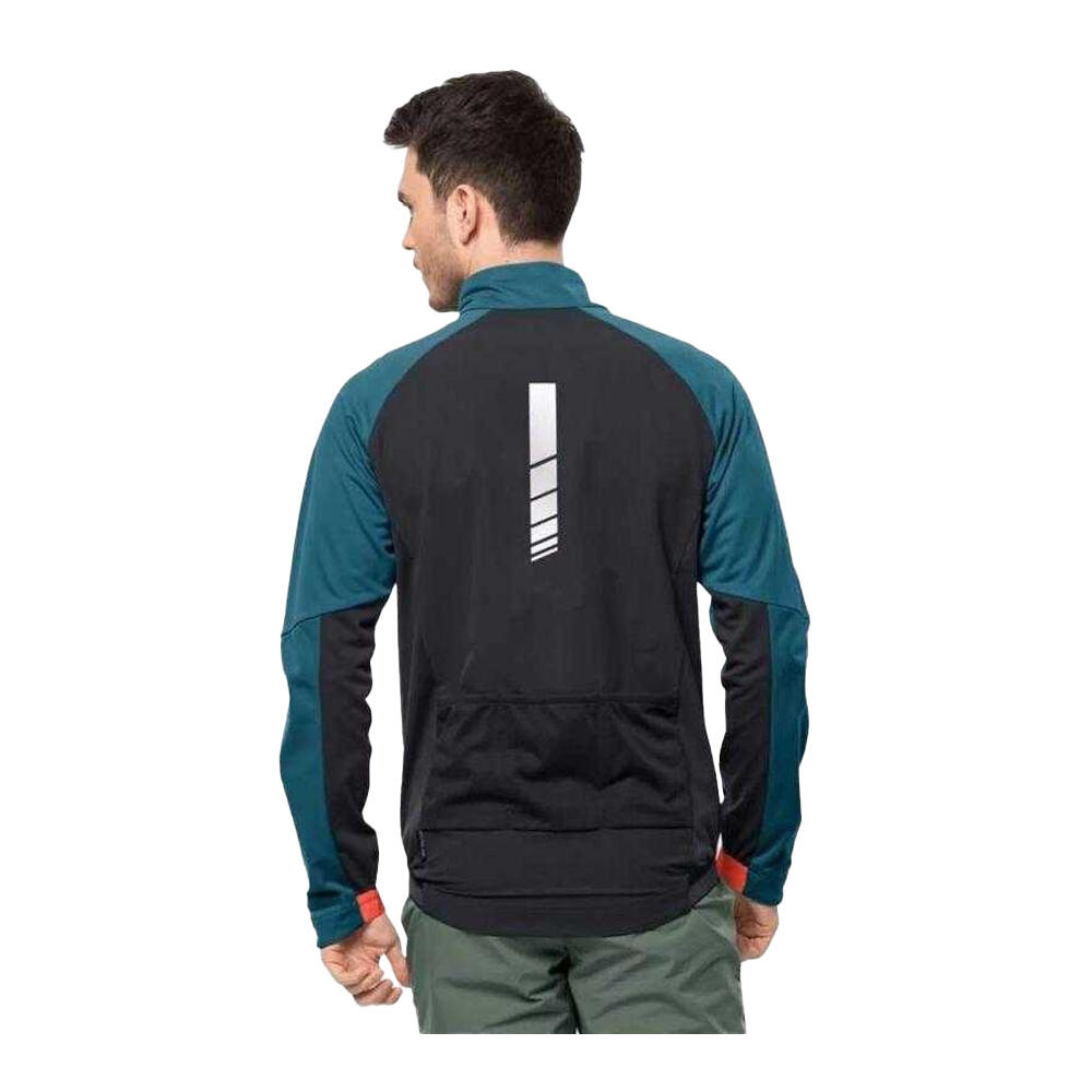 Giacca Blocchi Di Colore Uomo Jack Wolfskin Morobbia Nero Blu 3/4