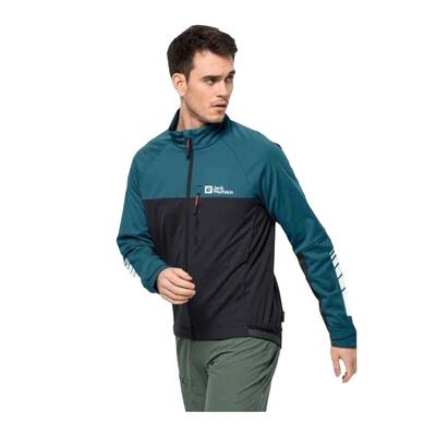 Heren morobbia kleurblok jas (zwart/blauw)