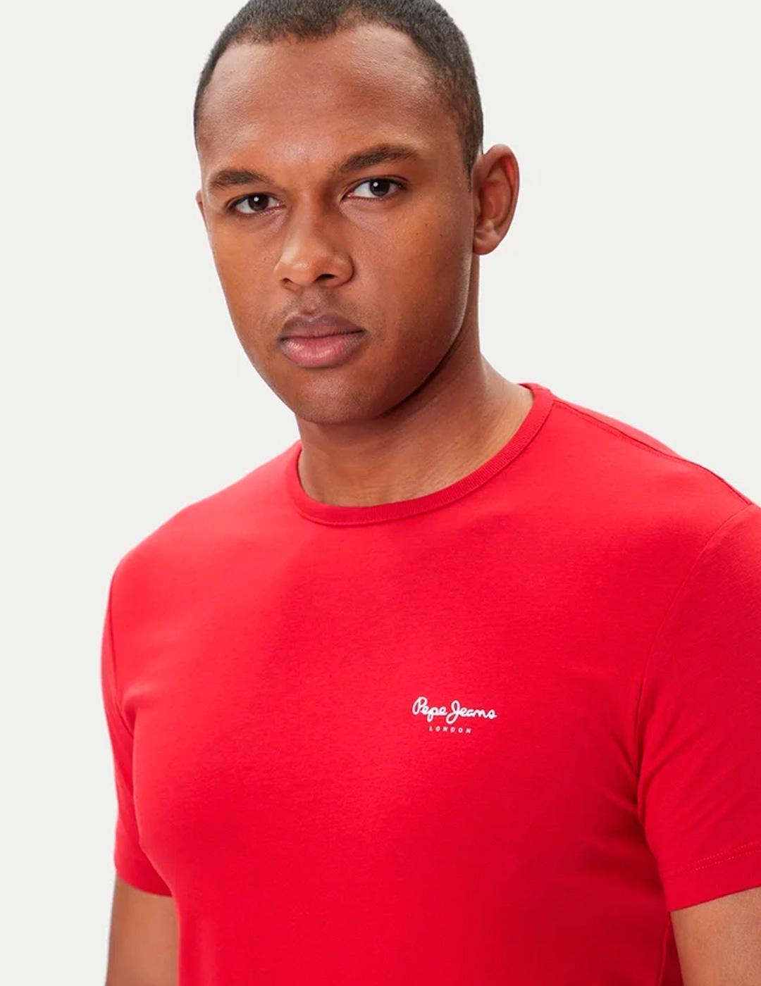 Maglietta da uomo Pepe jeans Rosso. 3/5