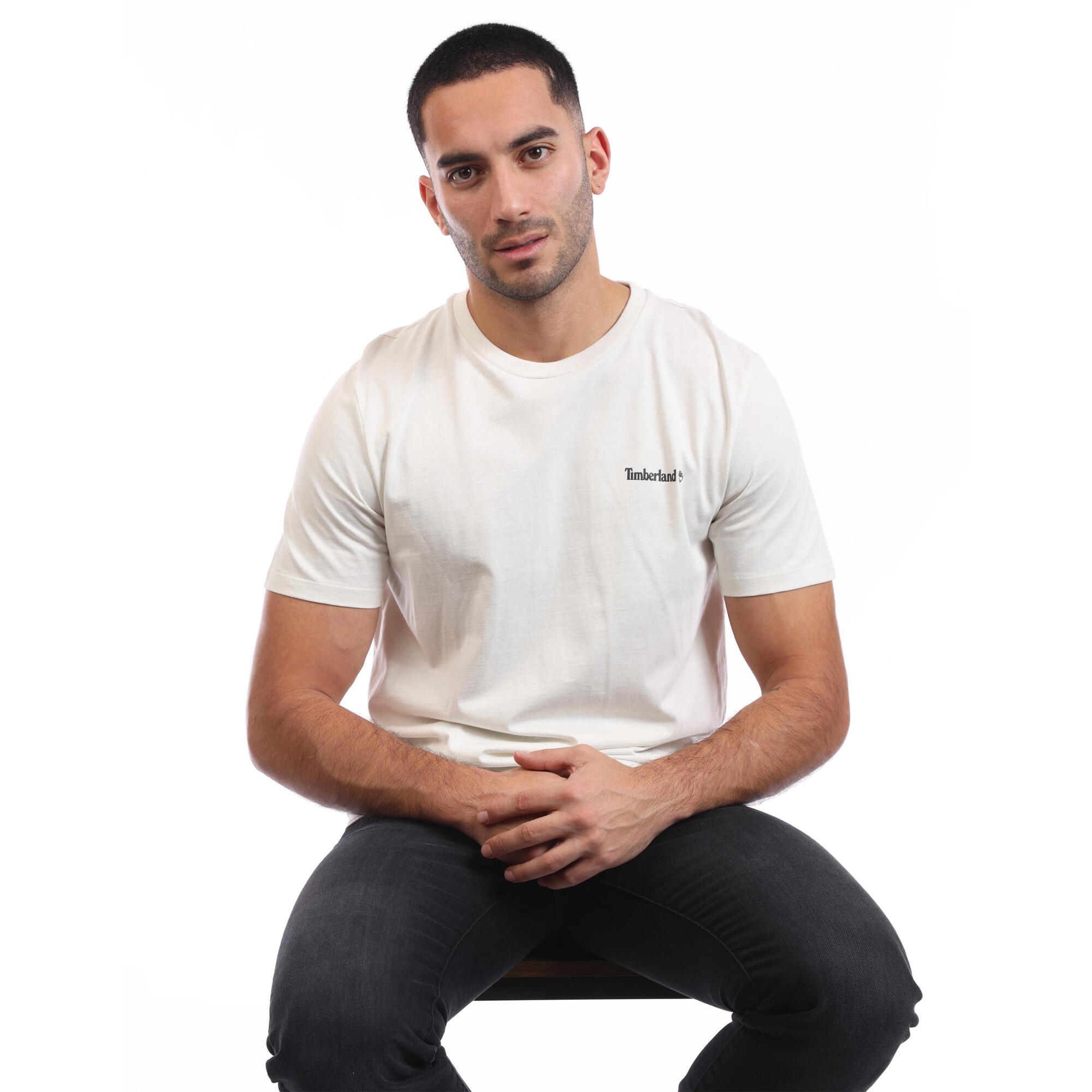 Tshirt Motif/style Linéaire Homme (Beige) 4/4
