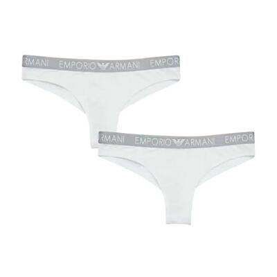 Dames effen tailleband slips (set van 2) (wit)