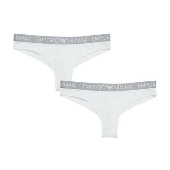 Dames Effen Tailleband Slips (Set van 2) (Wit)