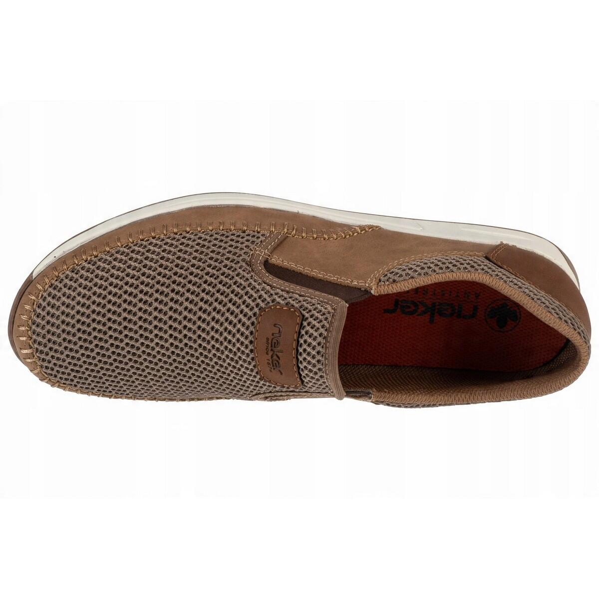 Mocasines de Ante Diseño Panal para Hombre Marrón 3/4